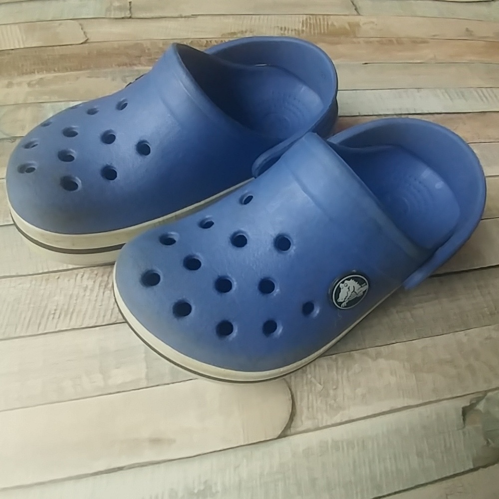 Blue Crocs slide on shoes